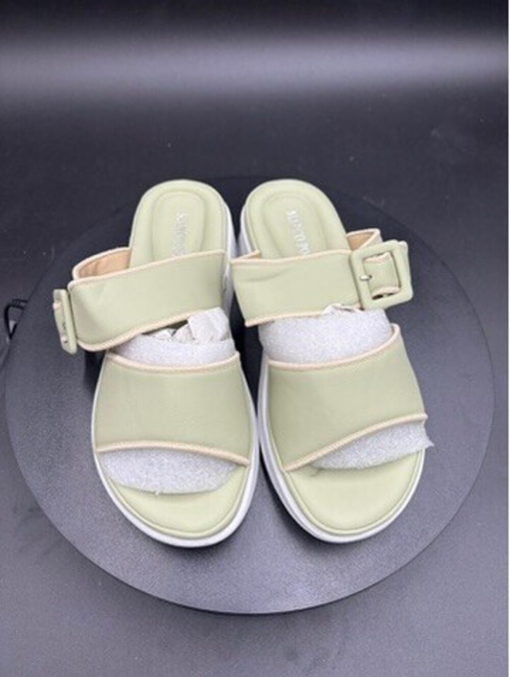 Marco Polo Women's Light Green Buckle Strap Sandals Size 8.5